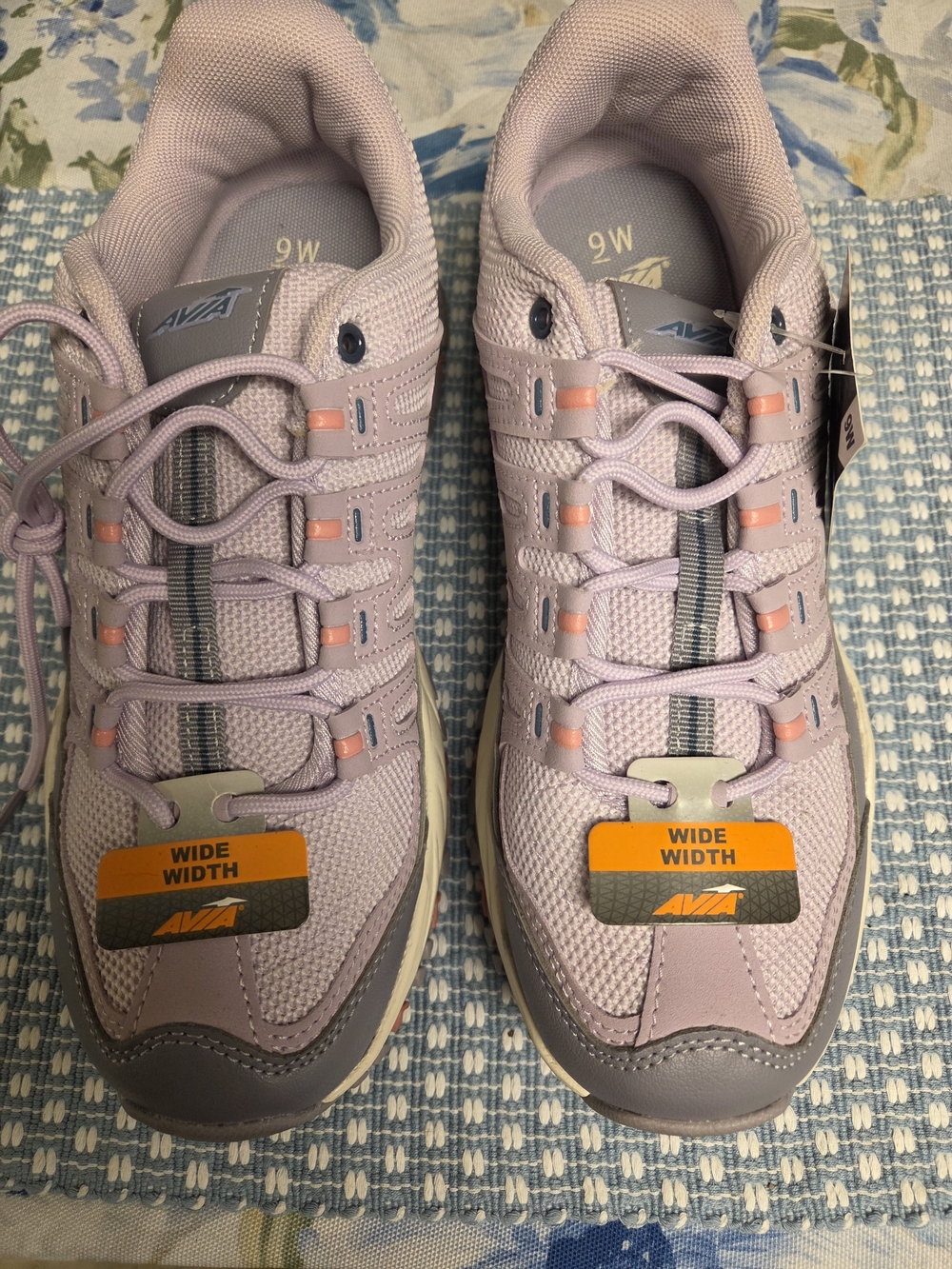 Avia Women's Lavender and Pink Lace-Up Walking Sneakers